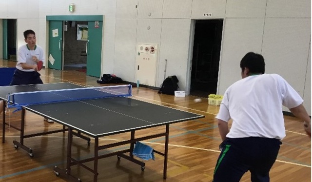 卓球の練習の写真