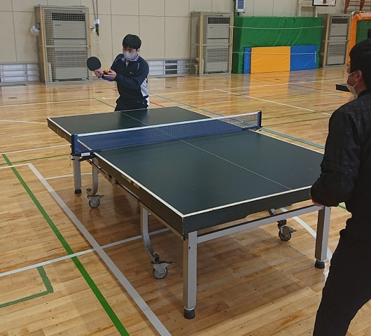卓球の練習の写真